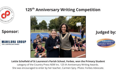 Winners announced for Country Press NSW Inc. 125th Anniversary Writing Competition